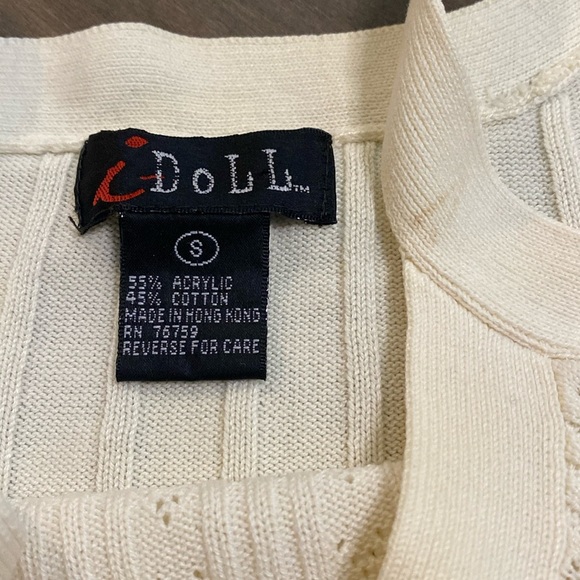 I Doll Elegant Cream Knit Tank Top - Picture 3 of 4